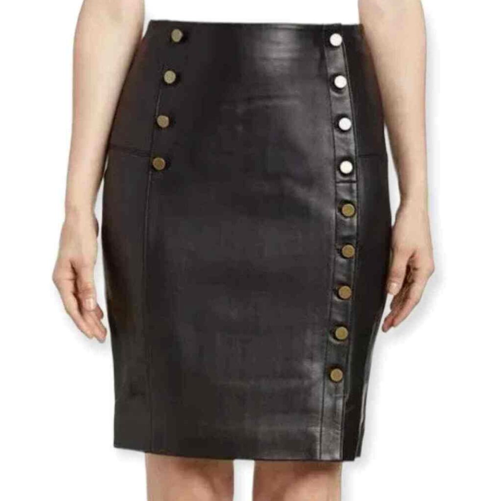 Rebecca Minkoff Leather 'Jack' Skirt With Buttons - Size Small